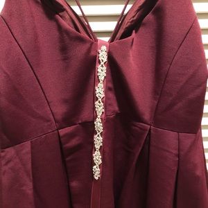 faille bridesmaid ball gown with jewel sash